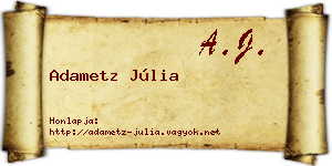 Adametz Júlia névjegykártya